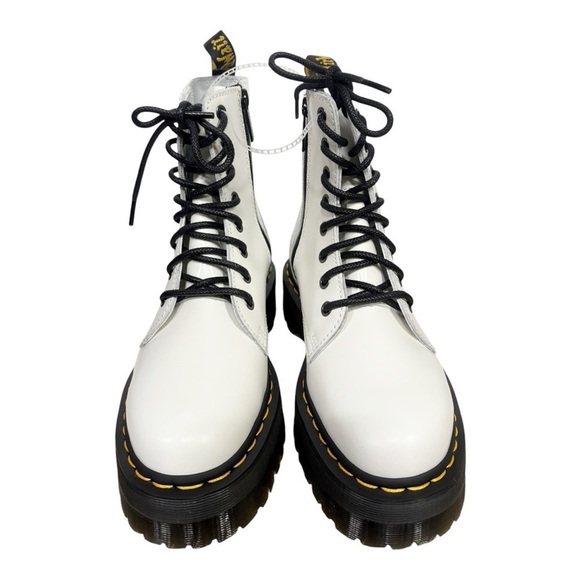 Dr. Martens Jaden Platform Leather Lace Up Boots White Size 7 - Picture 6 of 12